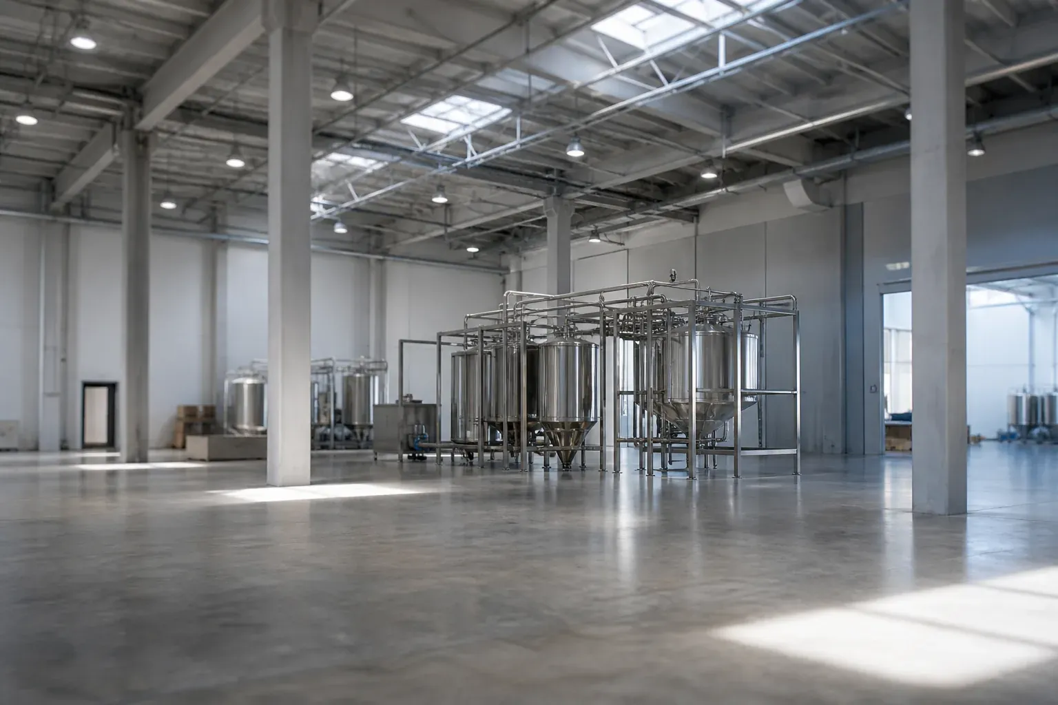Pharmaceutical production hall during fit-out
